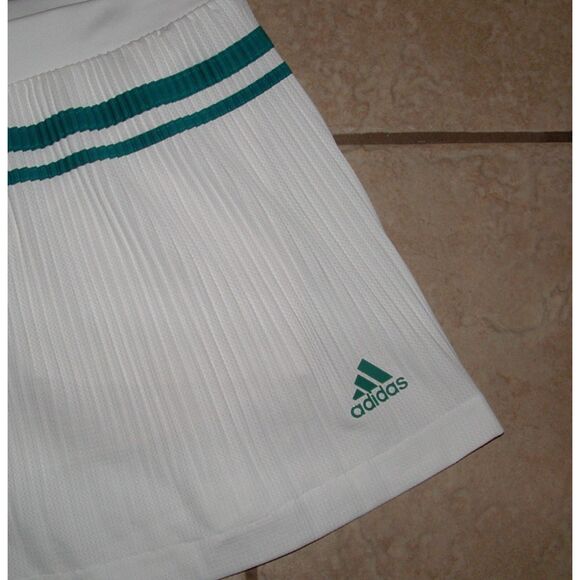 ADIDAS ADIPURE White & Teal Sz XL Elastic Waist Stretchy Athletic Tennis Skort - Picture 2 of 4